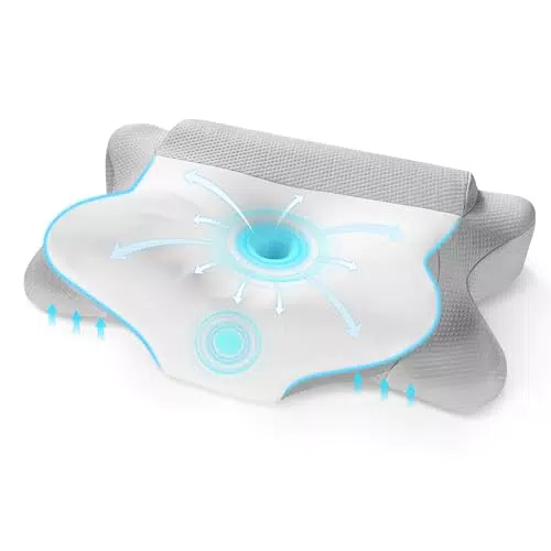 Careboda Cuscino cervicale in memory foam con custodia termica traspirante