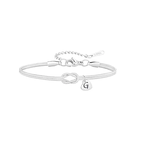 COEROW Braccialetto Donna in Argento con Lettera, Idea Regalo Amicizia