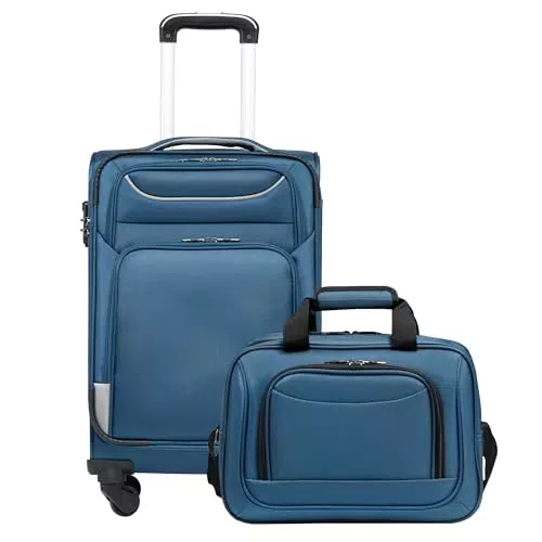 Coolife Valigia Trolley da Viaggio con 4 Ruote e Serratura TSA, Bagaglio a Mano
