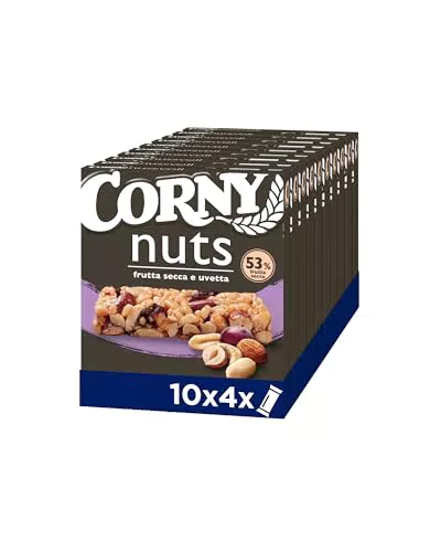 Corny Nuts Barrette con Frutta Secca e Uvetta Senza Olio di Palma Fonte di Fibre