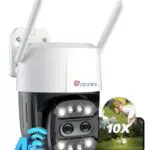 Ctronics Telecamera Esterno 4G PTZ 1080P con Zoom 10X, Audio Bidirezionale