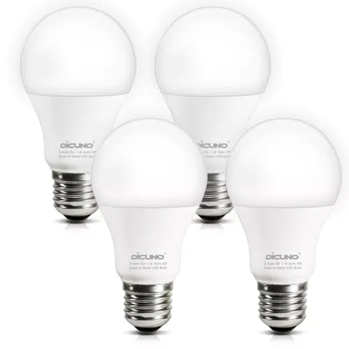 DiCUNO Lampadina LED E27 con sensore crepuscolare 9W, automatico on/off