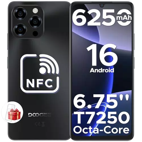 DOOGEE Note 58 Smartphone Android, 128GB Espandibile, 6.75" HD+, 4G Dual SIM