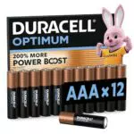 Duracell Optimum Batterie AAA Alcaline Power Boost Riciclabili per Dispositivi Moderni