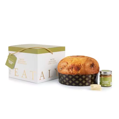 Eataly Panettone al Cioccolato Bianco e Crema Pistacchio Dolce Natalizio Regalo