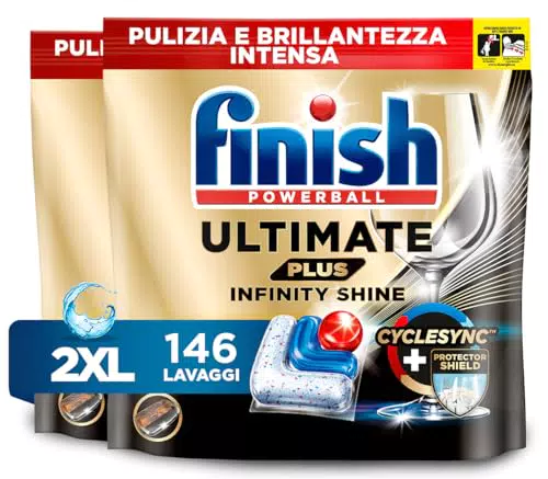Finish Ultimate Plus Infinity Shine Capsule Lavastoviglie Detergente Potente