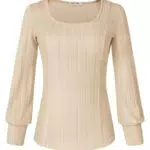 Grace Karin Maglione Donna Casual Leggero Scollo a U Maniche Lunghe