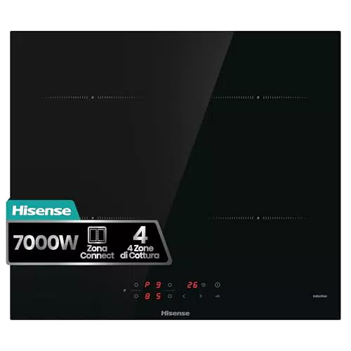 Hisense HIA64UK Piano Cottura Induzione Vetroceramica 4 Zone Power Boost Timer