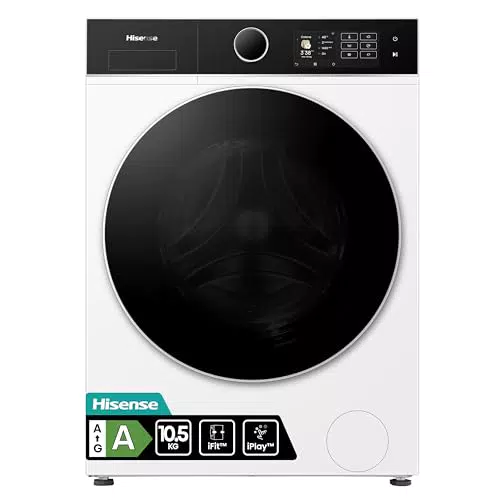 Hisense WF5I1045BWQ Lavatrice Frontale 1400 giri, 15 Programmi, AutoDose, Vapore