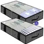 Homyfort Portaoggetti Sottoletto in Tessuto con Maniglie e Finestra Trasparente