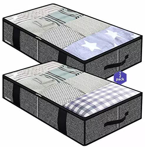 Homyfort Portaoggetti Sottoletto in Tessuto con Maniglie e Finestra Trasparente