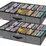 homyfort Contenitore per Scarpe sotto Letto con Manici Rinforzati Traspirante