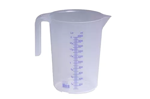Hünersdorff Caraffa Graduata 2 L in Polipropilene con Manico Aperto Impilabile