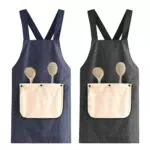 Hwtcjx Grembiule da Cucina Chef Regolabile con Tasche, Antimacchia per Uomo e Donna