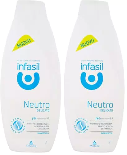 Infasil Bagnodoccia Neutro Delicato pH Fisiologico Testato per Pelle Sensibile