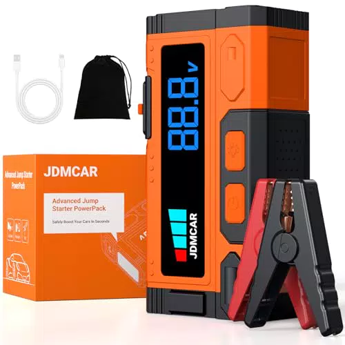 JDMCAR Avviatore Batteria Auto Portatile 5000A per Auto e Moto Benzina e Diesel