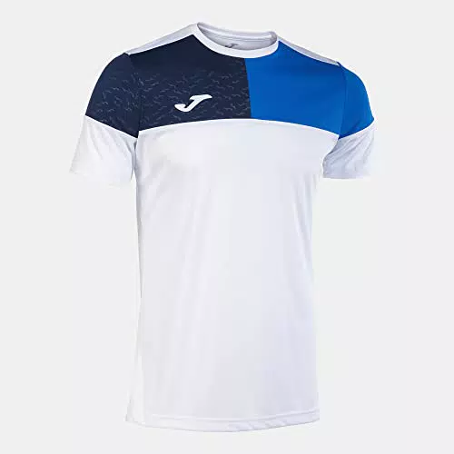 Joma Maglia a Manica Corta Uomo Crew V Nero Grigio Bianco