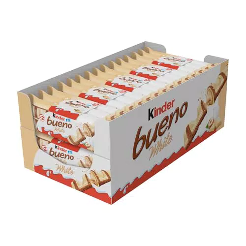 Kinder Bueno White - Snack al cioccolato bianco con crema alle nocciole