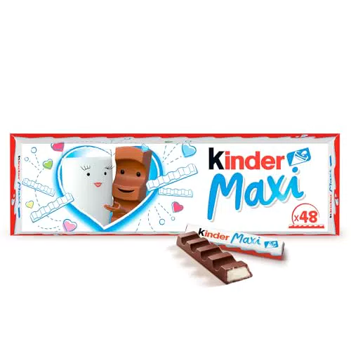 Kinder Maxi Barrette al Latte Senza Glutine Ricoperte di Cioccolato Puro Cacao