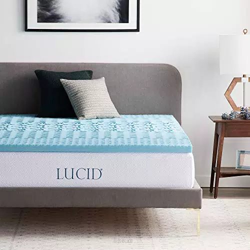 Lucid Topper Singolo Memory Foam Gel Ergonomico Coprimaterasso Rinfrescante