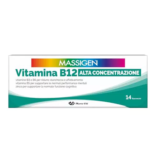 Massigen Vitamina B12 Alta Concentrazione Integratore con Zinco e Vitamine B Supporto Energetico