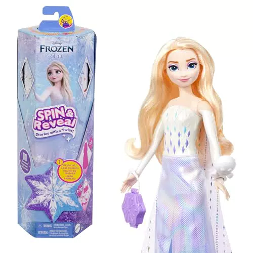 Mattel Disney Frozen Elsa Spin & Reveal bambola con sorprese ispirata al film