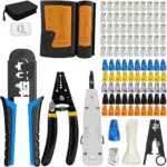 MAYLINE Kit Professionale Crimpatura RJ45 RJ12 RJ11 con Tester Cavi di Rete