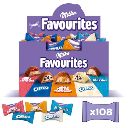 Milka Favourites Praline Assortite con Toffee & Nut, Cheesecake, Milkinis, Oreo