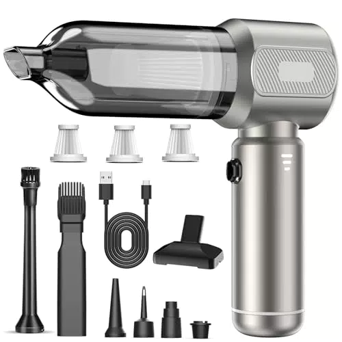 mtchavno Aspirabriciole Senza Fili Potente 4 in 1 per Auto, Casa e Ufficio