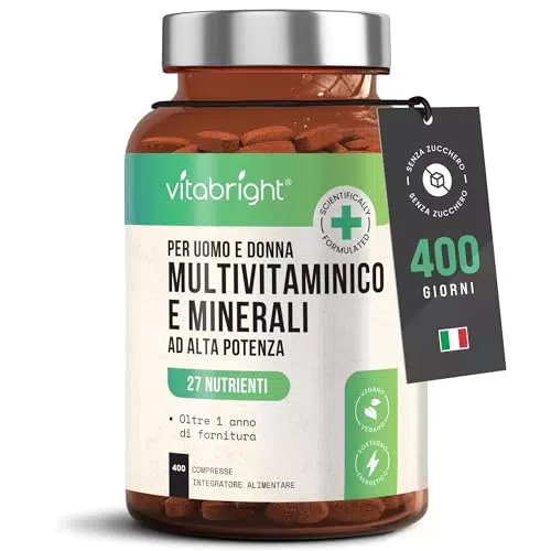 VitaBright Multivitaminico Completo per Uomo e Donna con 27 Vitamine e Minerali