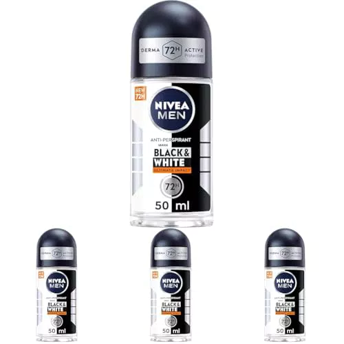NIVEA MEN Black & White Invisible Ultimate Impact Deodorante Roll On Uomo 72h