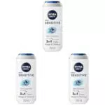 NIVEA MEN Gel Doccia Sensitive 3 in 1 per Uomo, Pelle Sensibile Corpo e Capelli