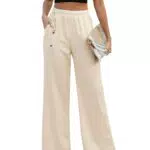 Niwicee Pantaloni Donna Estivi Cotone Lino Leggeri Larghi Comodi Casual
