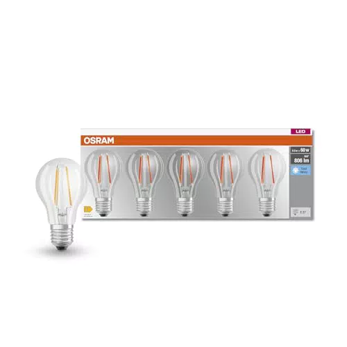 OSRAM LED BASE Classic A60 lampada LED E27 sostituisce lampadina 60W