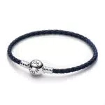 Pandora Bracciale Moments in pelle intrecciata con chiusura rotonda