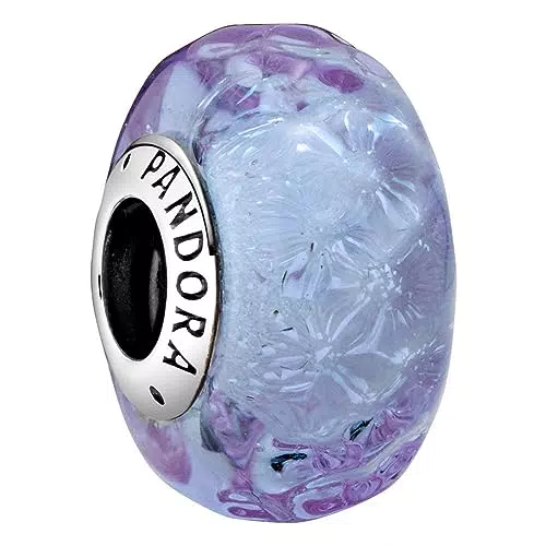 Pandora Ciondolo in Argento Sterling con Vetro di Murano Iridescente