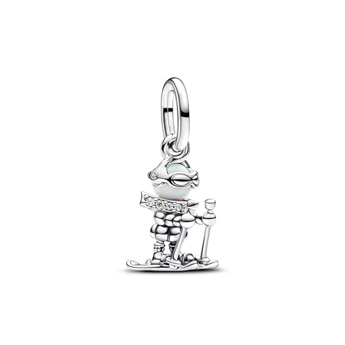 Pandora Moments 793514C01 Ciondolo Sciatore in Argento Sterling con Zirconi