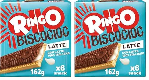 Pavesi Ringo Biscotto al Latte con Cioccolato, Snack Dolce per la Merenda