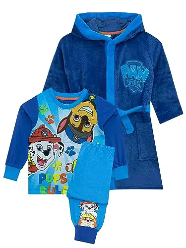 Paw Patrol Set Vestaglia e Pigiama Bambino Rubble Marshall Chase Pigiami Ragazzo