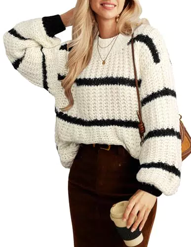 Pullover Donna Elegante Lavorato a Maglia Maniche Lunghe Top Uncinetto Festivo