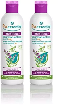 Puressentiel Pouxdoux Anti Pidocchi Shampoo, Risana il cuoio capelluto e rimuovere lendini e pidocchi morti