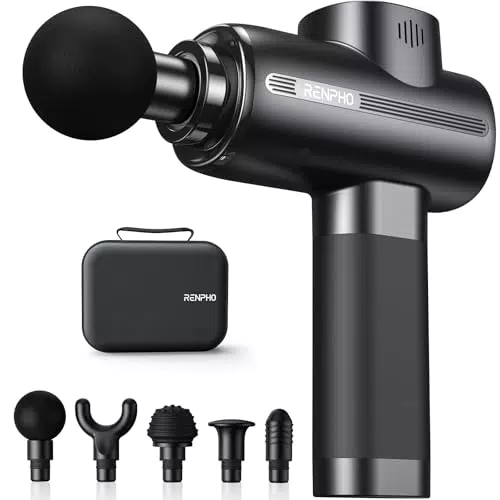 Renpho Pistola Massaggiante per Tessuto Profondo con Batteria Ricaricabile e Custodia