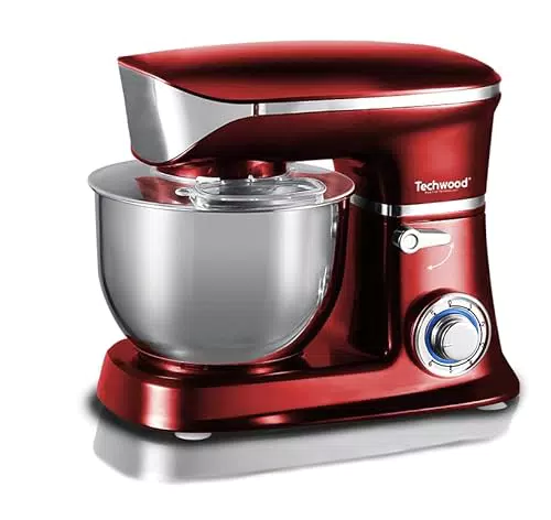 Techwood Robot Pasticcere TRP-6555 con Ciotola Inox, 6 Velocità e Movimento Planetario