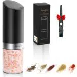 Sangcon Macinapepe Elettrico a Gravità con Copertura Antipolvere e Granulometria Regolabile