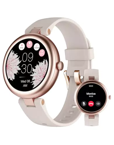 SHANG WING Smartwatch Donna Rotondo con Chiamate, Fitness, Cardio e Notifiche