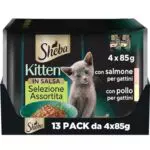 Sheba Kitten Selezione Assortita in Salsa con Salmone e Pollo