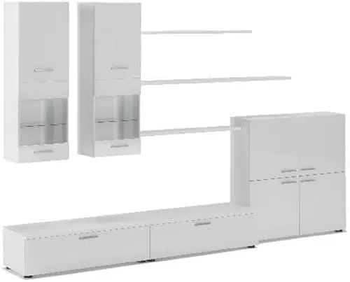 Skraut Home Beta - Mobile Soggiorno Moderno con Illuminazione LED e Ampio Stoccaggio