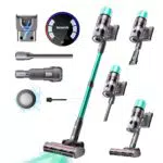 SmartAI V5 Aspirapolvere senza Fili, 55Kpa/600W/80Mins Autoportante Scopa Elettrica senza Fili con Modalità Automatica