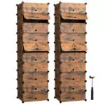 Songmics Scarpiera Componibile con Ante, Armadietto Porta Scarpe Fai da Te LPC010A02