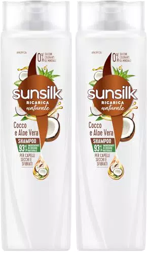 Sunsilk Shampoo Cocco e Aloe Vera per Capelli Secchi e Sfibrati Nutriente